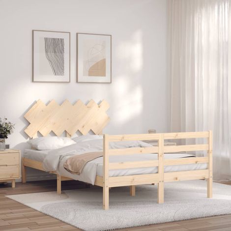 Bed Frame without Mattress Double Solid Wood vidaXL (1/5)