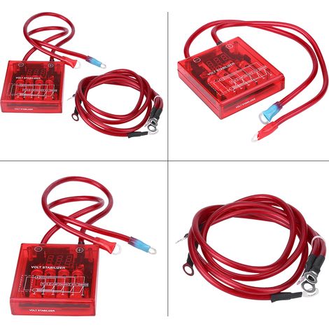 Kit régulateur-stabilisateur de tension universel pour économies de carburant avec 3 câbles de terre rouges (1/5)