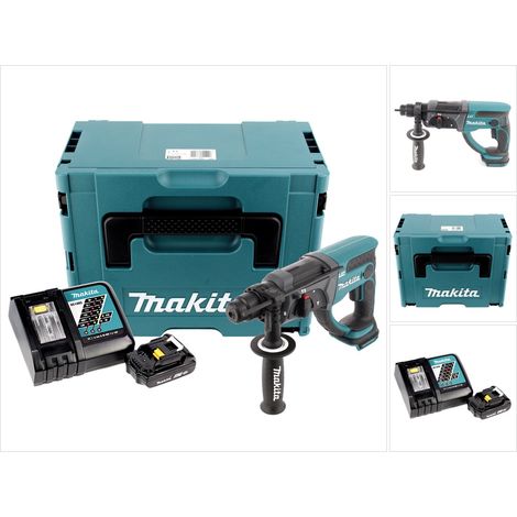Makita DHR 202 RA1J Martillo combinado ligero inalámbrico con SDS Plus 18 V en Makpac + 1x Batería BL 1820 + Cargador DC 18 RC