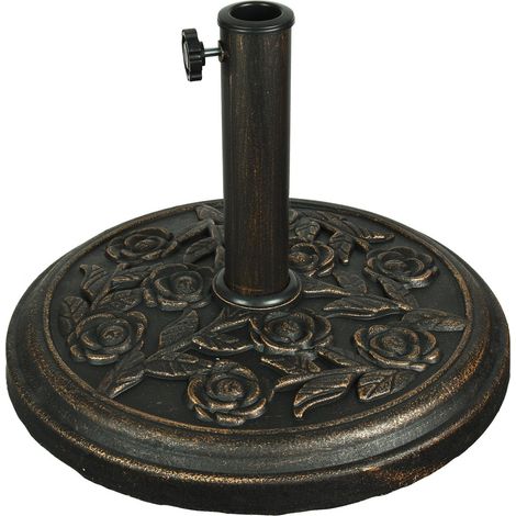 Floral Parasol Base Cast Iron Heavy Duty Umbrella Patio Garden Sunshade Holder (1/5)