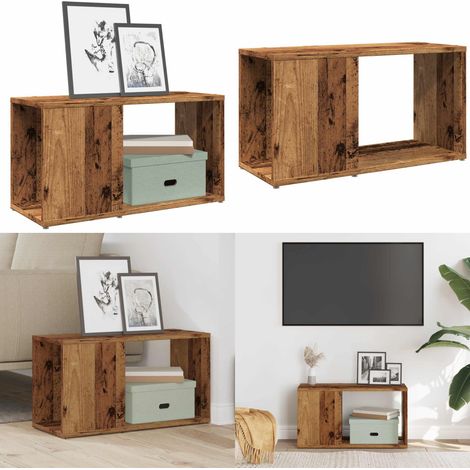 vidaXL Meuble TV vieux bois 60x24x32cm bois d'ingénierie (1/5)
