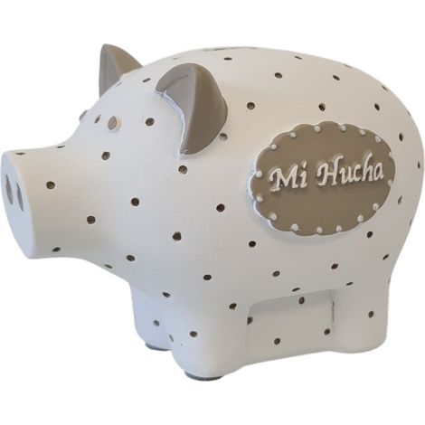 Petite tirelire Cochon Blanc - Mi Hucha (1/2)