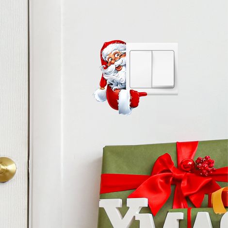 Adesivi natalizi di Babbo Natale, adesivi con auguri, adatti per camere da letto, soggiorni, ecc., adesivi murali, adesivi decorativi. (1/5)