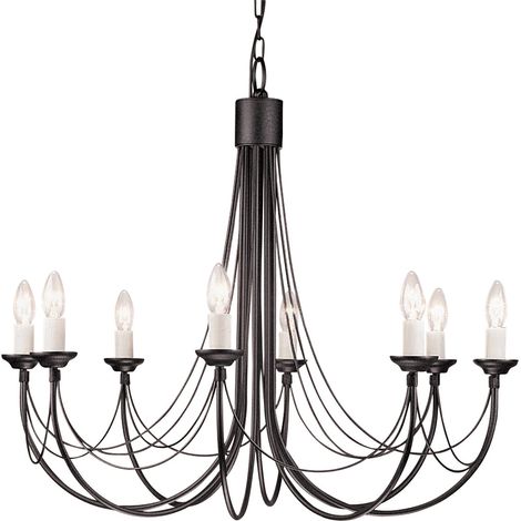 Lampadario lampada sospensione plafoniera acciaio nero D 86 cm lampada da sala da pranzo (1/2)