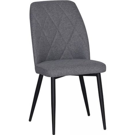 Sedia Vika in tessuto Nordic 15 grigio con piedini neri set 4 pezzi