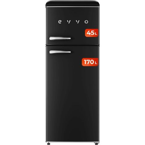 EVVO Frigorífico 2 Puertas, Estilo Retro, Refrigerador 170 Litros, Congelador 45 Litros, Diseño Vintage, Cajón Crisper Zone, Lib (1/5)