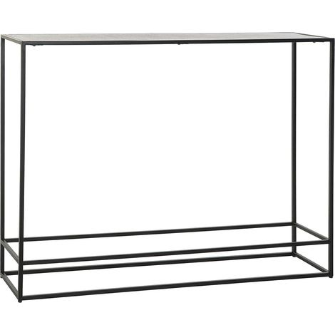 Console / Table console en aluminium coloris noir/doré - Longueur 110 x Profondeur 25 x Hauteur 84 cm -PEGANE- (1/4)