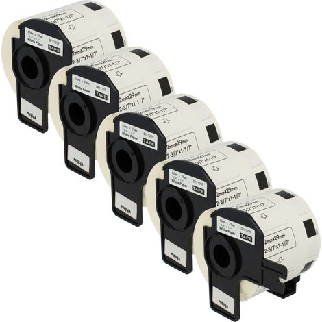vhbw 5x Etiketten-Rolle mit Halter 62mm x 29mm (800 Etiketten) kompatibel mit Brother PT QL-1050, QL1050N, QL-1060 Etiketten-Drucker (1/5)