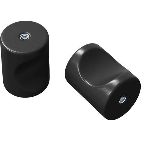 vidaXL  Cabinet Knob  2 pcs Black 18 x 23 mm Iron