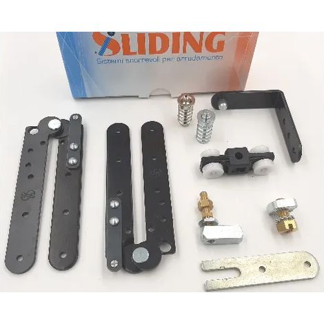 KIT SLIDING mod.ASPIDE PER PORTE SIMMETRICHE A LIBRO A FILO (1/4)