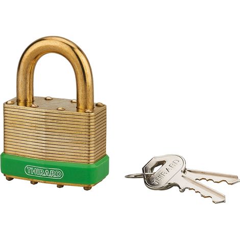 Lucchetto AMAZONE 50 mm in ottone a lamelle, per esterno, 2 chiavi – THIRARD (1/4)