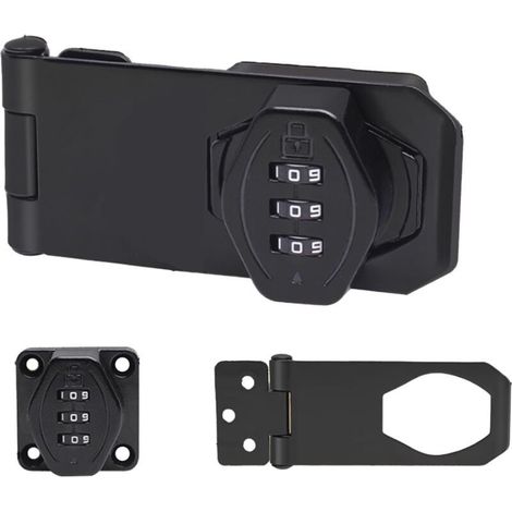 Serrure à combinaison mécanique avec loquet de sécurité, serrure rotative sans clé pour armoire, cadenas à mot de passe (1/4)