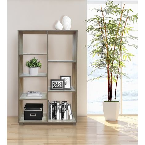 Libreria giorno 7 ripiani 80x24x126,5cm in legno rovere