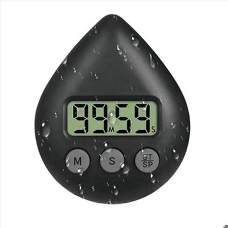 2x Minuterie numérique, Étanche IPX4, Compte à rebours 99min, Magnétique, Pour douche et cuisine (1/4)
