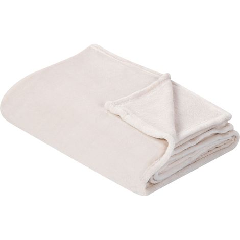 Manta blanco crema 200 x 220 cm poliéster colcha cubrecama suave moderno Bayburt (1/5)