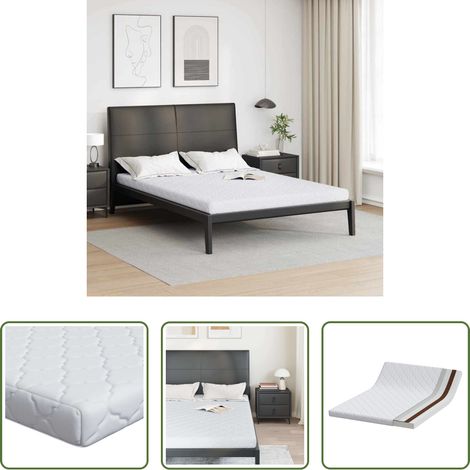 vidaXL Kokosnusschicht - Matratze Weiß 140 x 200 cm Jacquard-Stoff (1/5)