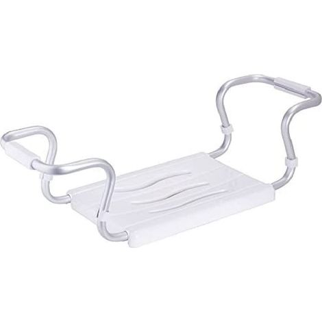 MSV - Sedile da Bagno Estensibile Grande - 50-70 cm - Antiscivolo - capacità 120 kg - Seduta Stabile e sicura - Si Fissa al Bordo della Vasca - Bianco