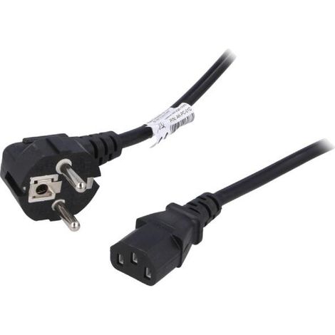 Cable alimentation angulaire vers C13 femelle 1.5m noir