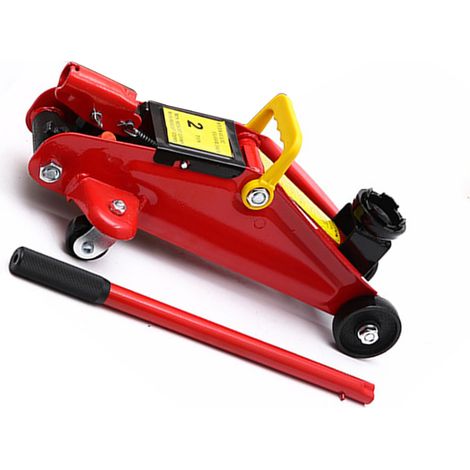 Cric de voiture robuste de 2 tonnes, rouge, pour l'entretien de véhicules, SUV, camions et engins lourds. (1/5)