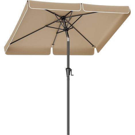 1 Parasol Rectangulaire 200x150 Cm Inclinable 30° Toile Polyester UPF 50+ Pour Jardin Terrasse (1/5)