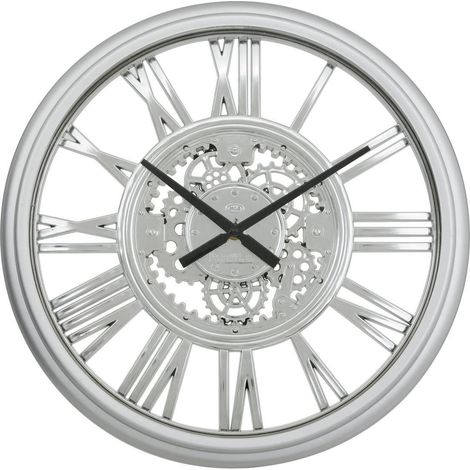 Horloge Murale Mécanisme "Ricky" 40cm Argent
