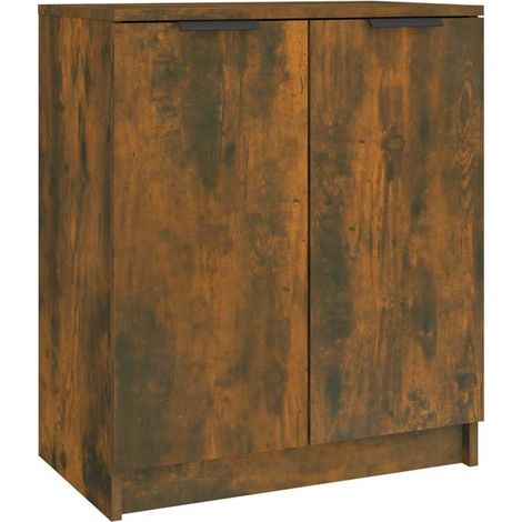vidaXL Zapatero madera contrachapada roble ahumado 59x35x70 cm (1/2)