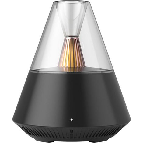 Ätherisches Öl-Diffusor, tragbarer Luftbefeuchter mit Kaltnebel und warmem Licht, 150 ml Fassungsvermögen, fürs Schlafzimmer, schwarz XXW (1/4)