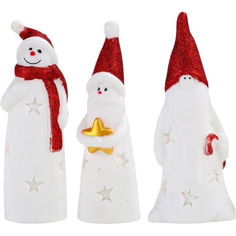 Veilleuse en Forme de Bonhomme de Neige Lot de 3 Lampes (1/5)