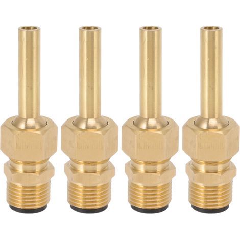 Pure copper water fountain nozzles, large hexagonal direct jet nozzle, waterscape, single male G1/2 thread, 4 pieces (1/5)