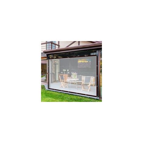 Bâche imperméable transparente avec œillets, universelle pour toutes les saisons, adaptée au jardin, au balcon, à la terrasse, au camping en plein air(3 x 4 mètres)