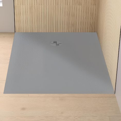 Receveur de douche KINEDO Kinemoon Evo 120x70 gris pierre texture pierre lunaire inclu. grille assortie et bonde extra-plate