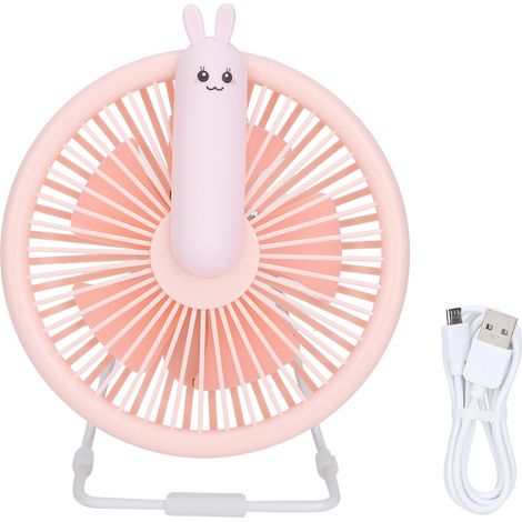 Ventilateur USB Portable - Avec Lumière de Nuit - Réglable en 3 Vitesses - Rotatif - Pour Bureau Bureau Étude Maison - 1 Pièce (1/5)