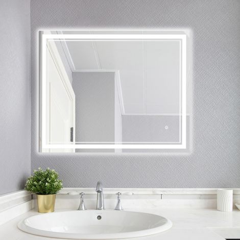 Espejo de baño, espejo de baño LED de pared, espejo de baño regulable con 3 colores de luz (1/5)