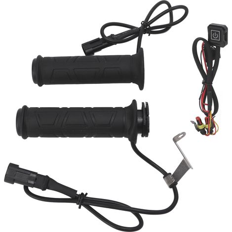 Paar elektrisch beheizte Griffe, einstellbare Temperatur, Wintergriffe für Motorräder, ATVs, 22 mm (7/8 Zoll) Lenker, schwarzer Schalter (1/5)