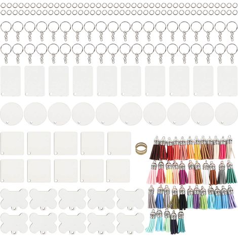 201 pièces Porte-clés Sublimation Vierges Impression Recto-Verso Idéal pour Transfert Thermique et Projets DIY Créatifs (1/5)