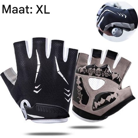 Gants de fitness TuseRxln - Cuir - Haltérophilie et cyclisme - 1 paire - Noir (1/4)