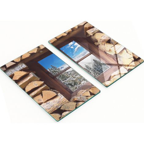 Paneles decorativos multifuncionales de vidrio templado para cocina, ideales para ventanas de invierno (2x30x52 cm).