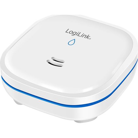 LogiLink Wasserleckage-Sensor-Alarm 85 dB IP65 Batterie 10 Jahre Detektor Weiß