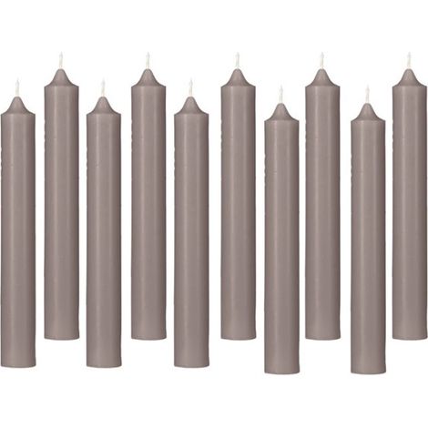 Lot de 10 Bougies Bâton "Hugo" 16cm Taupe (1/3)