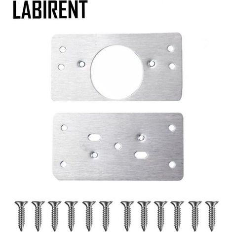 2 pièces - Plaques de réparation de charnière - Plaques de renfort pour meubles - Réparation d'armoire de cuisine - Avec 12 vis - Acier inoxydable (1/5)