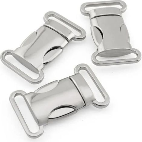 Fermeture À Clip - Métal Argenté - Pour Bracelets Paracorde Colliers Chiens Sac À Dos - Lot De 5 (1/5)