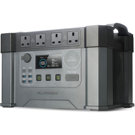 ALLPOWERS S2000 Pro Solar Generator, 4 2400W AC Outlets, 1451Wh Battery Capacity, UPS Function, MPPT Portable Power Station for Outdoor Camping, Home Backup, Power Outage (1/5)