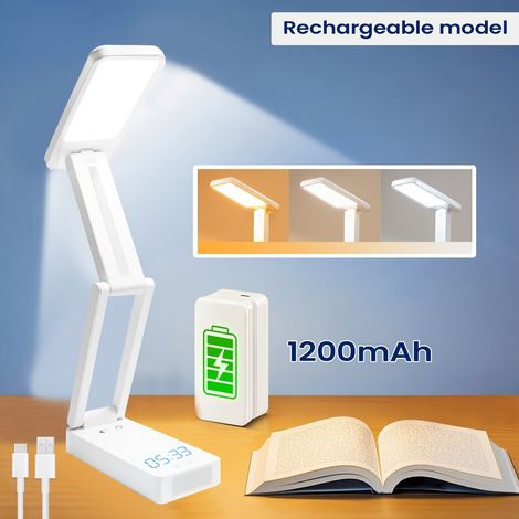 Portable LED Desk Lamp - Compact, Foldable Adjustable Brightness, 3-Color Adjustable Light Table Lamp, Type-C Charging, Suitable for Home, Office, Travel, Bedside, Reading, N Art Multi-functional Use (1/5)