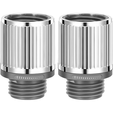 Lot de 2 Vannes de contrôle, Filetage 1/2 pouce, Finition chrome brossé, Pour douche et bidet (1/5)