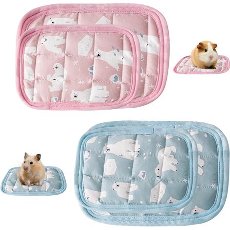 4PCS Tapis Rafraichissant Lapin, Tapis de Refroidissement pour Hamster, Tapis Fraicheur Lapin, Coussin Rafraichissant pour Lapins, Cage de Cochon d'Inde, Chinchilla, Hamster et Petits Animaux (1/5)