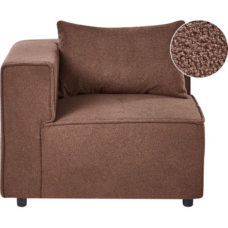 Corner Module 1-Seat Brown Boucle Upholstered Modul Section AXEBO (1/5)