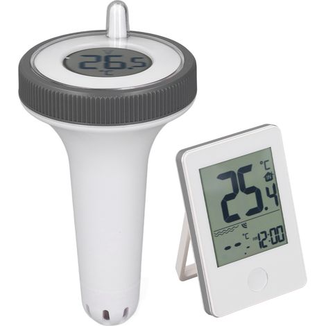 Thermomètre de piscine sans fil, écran LCD, précision de 0,1 °C, étanche, flottant. (1/5)