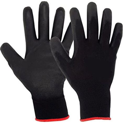 Gants de protection en nylon noir taille M médium