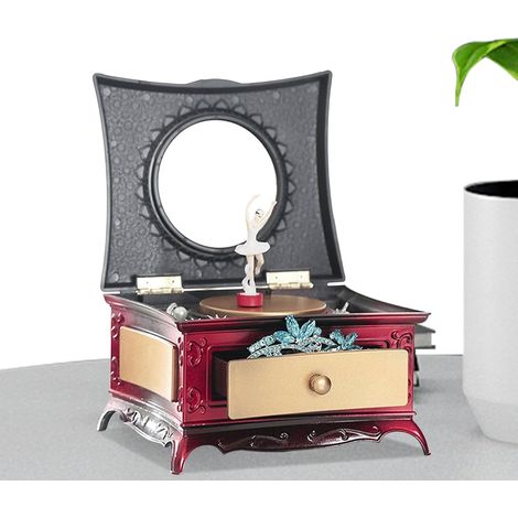 Boîte à bijoux ballerine pour fille - Boîte à Bijoux Musicale Rotative Dancing Kids pour Filles - à bijoux pour avec tiroirs coulissants, miroir en verre, aquarelle et figurine de (1/5)