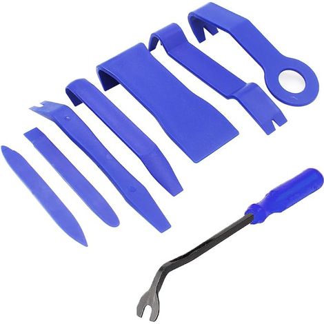 Juego de herramientas multifuncionales de 8 piezas para la instalación de embellecedores de radios de coche, audio y salpicaderos interiores. (1/2)